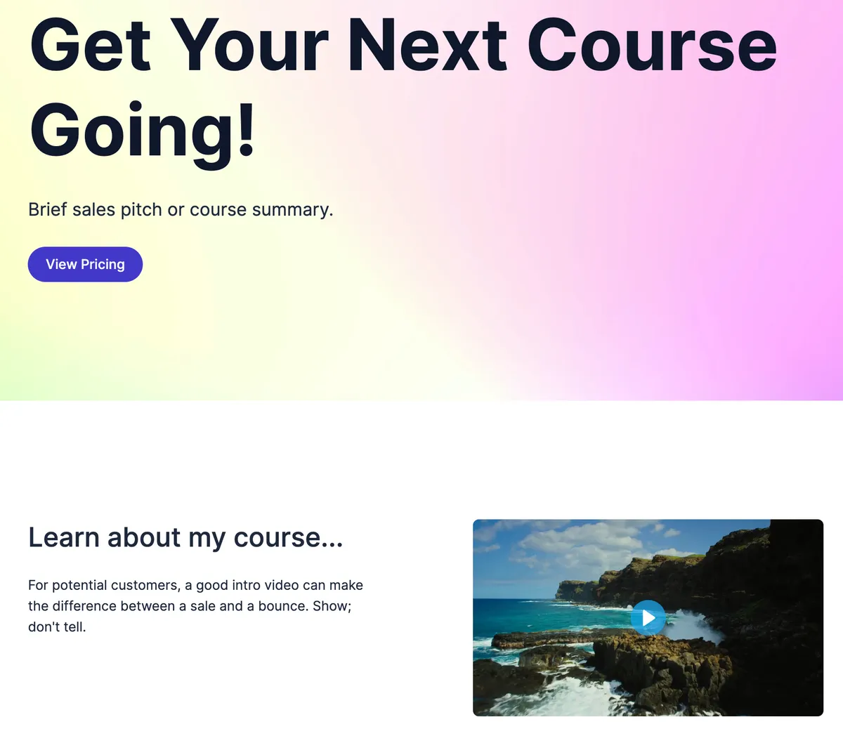 New sales page editor